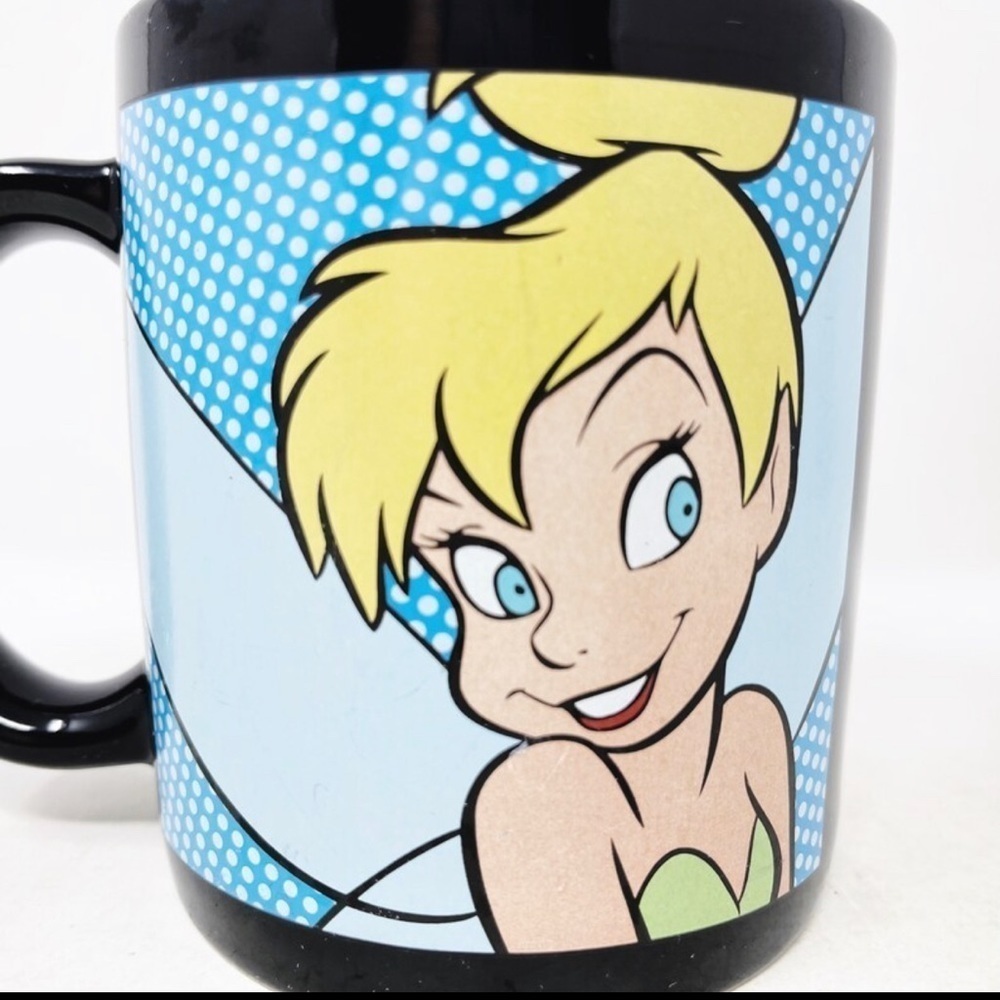 Disney Store Tinkerbell Extra Large Black 20 oz Coffee Mug - Picture 2 of 7